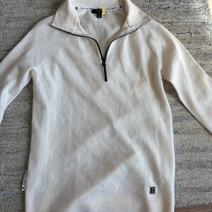 REISS wool quarter zip wool sweater- ski layer